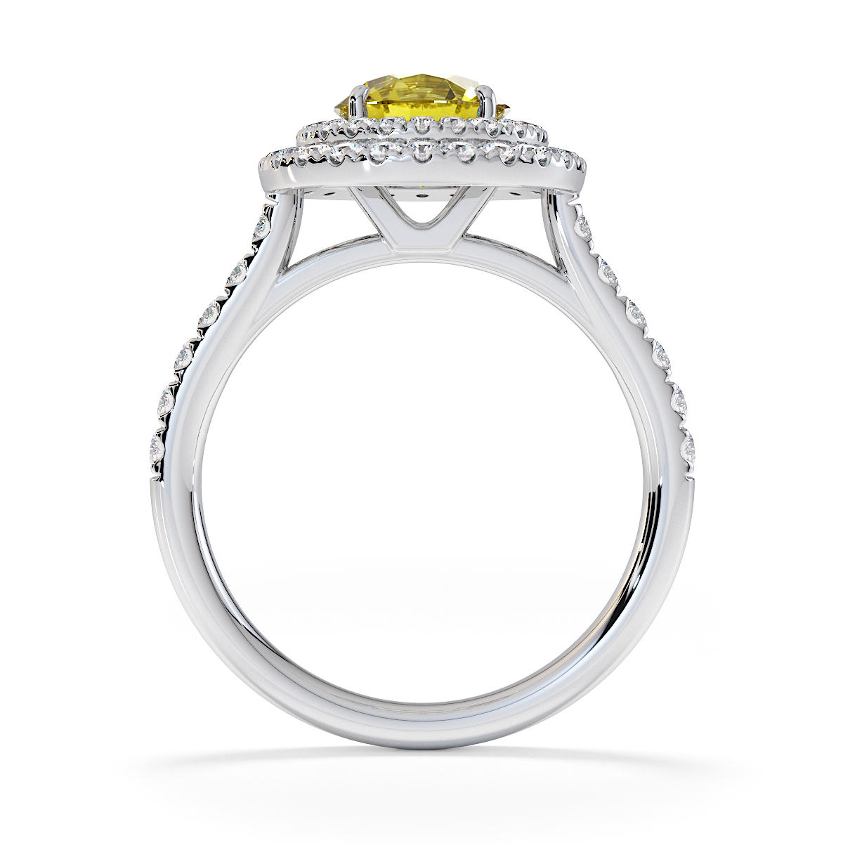 Gold / Platinum Yellow Sapphire and Diamond Engagement Ring RZ3401