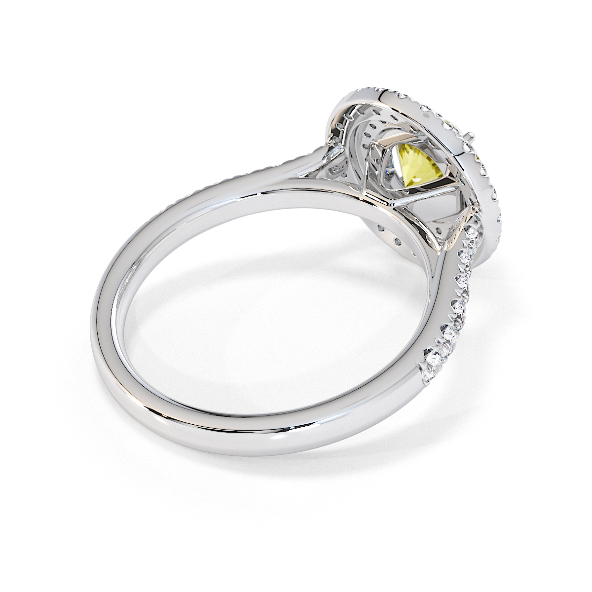Gold / Platinum Yellow Sapphire and Diamond Engagement Ring RZ3401