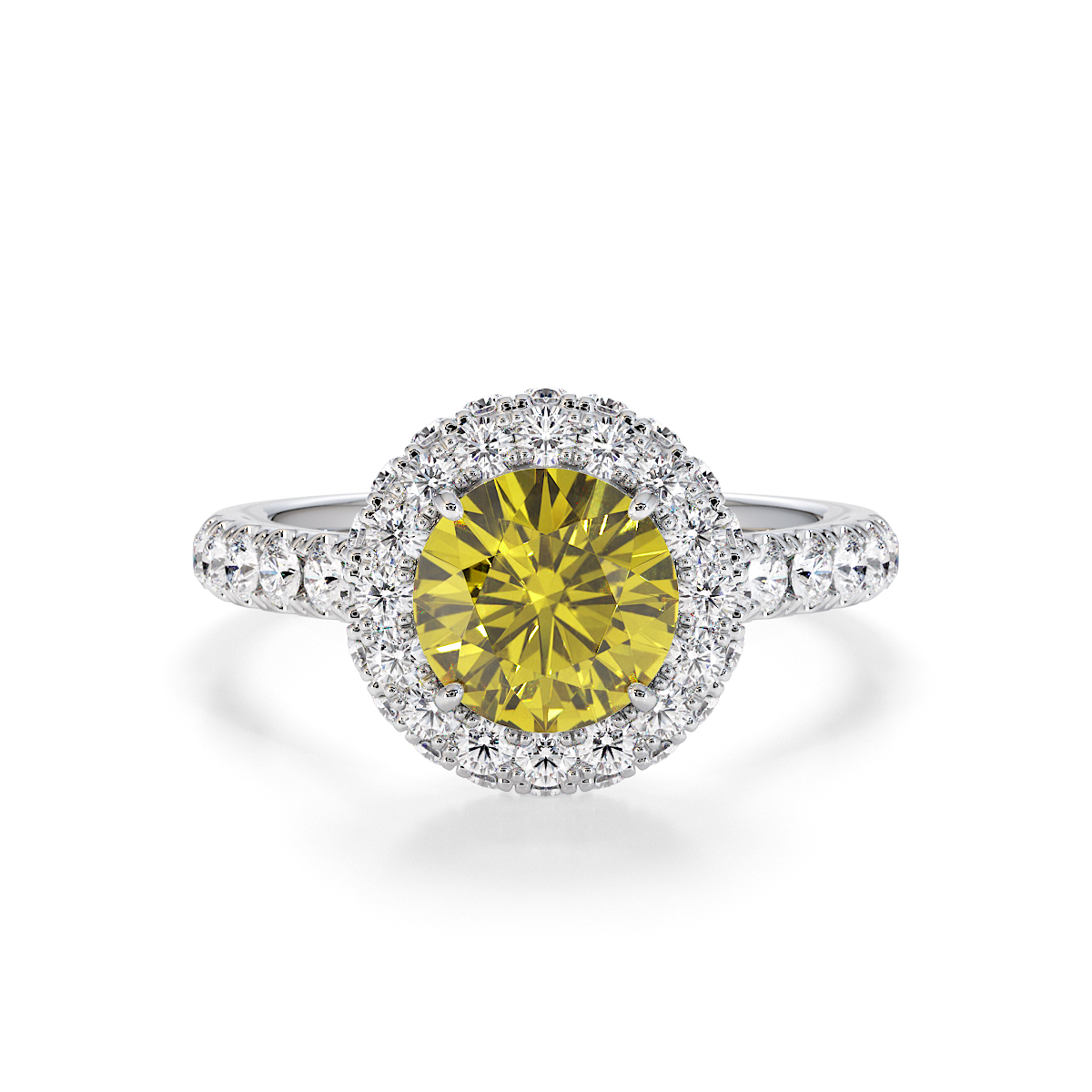 Gold / Platinum Yellow Sapphire and Diamond Engagement Ring RZ3409