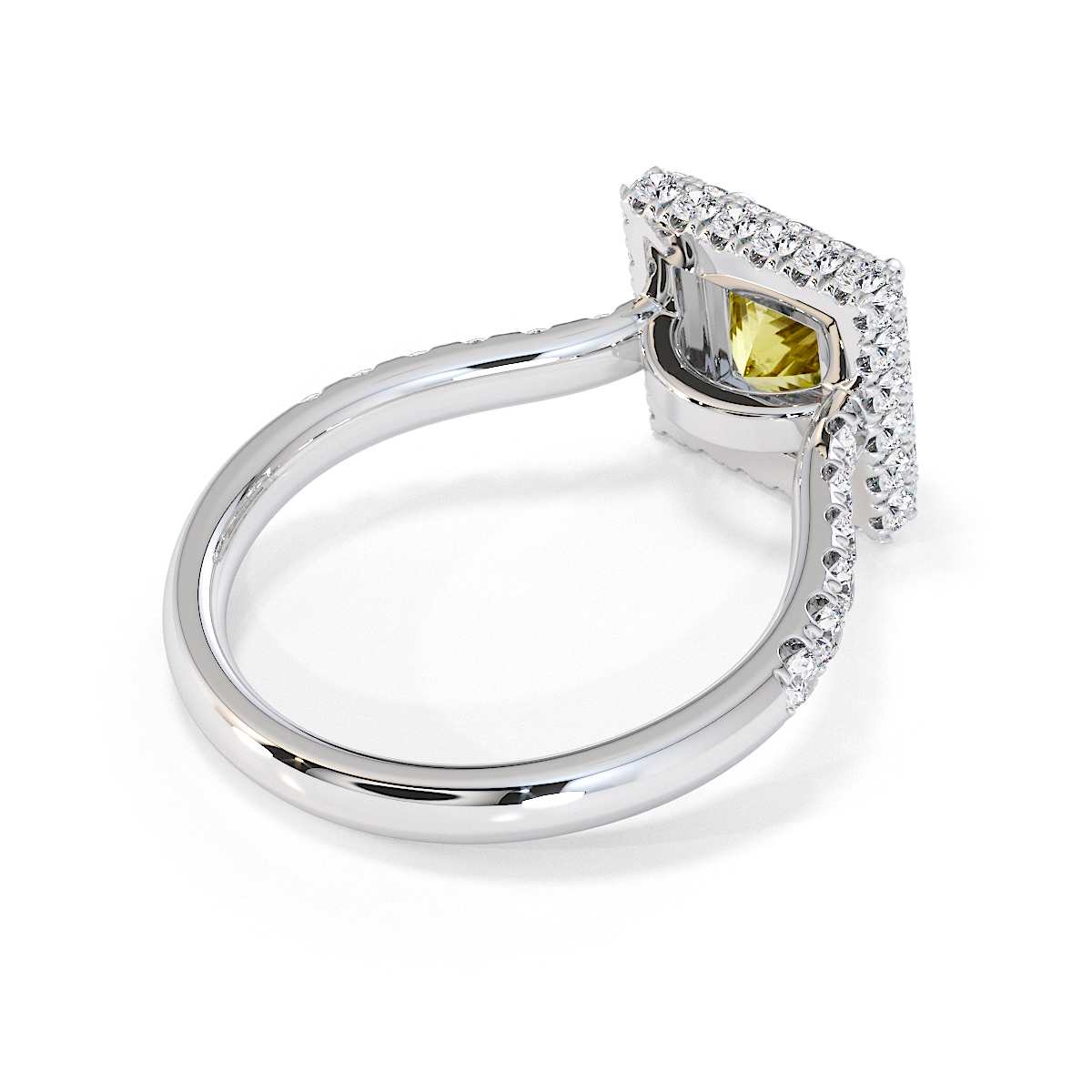 Gold / Platinum Yellow Sapphire and Diamond Engagement Ring RZ3411