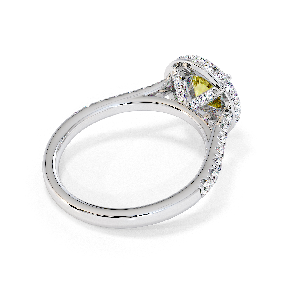 Gold / Platinum Yellow Sapphire and Diamond Engagement Ring RZ3420