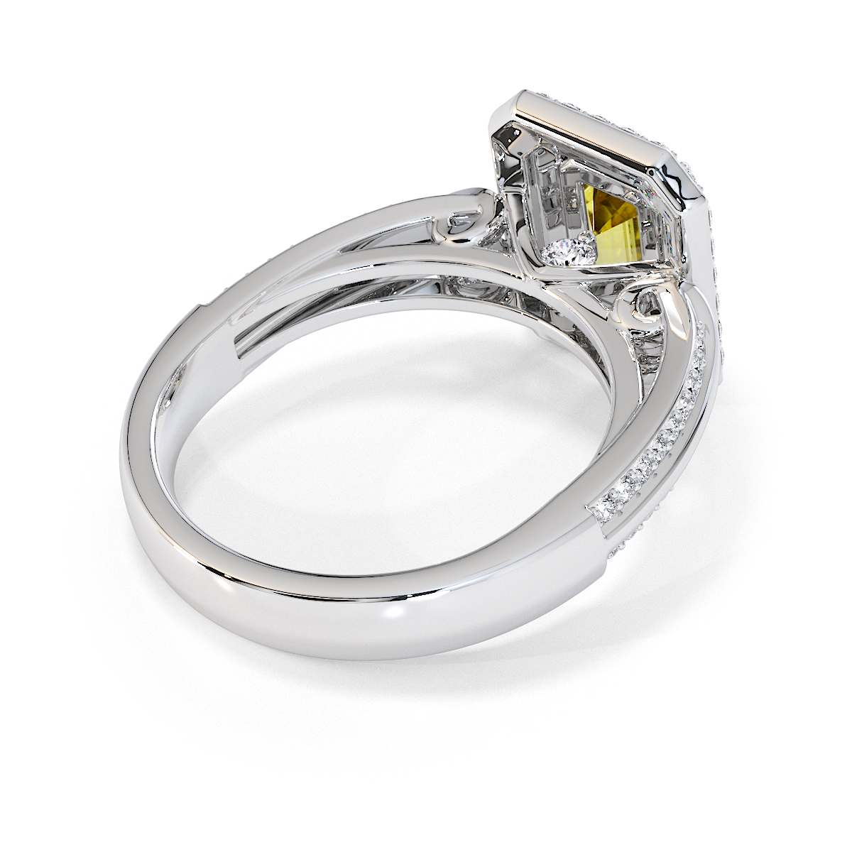 Gold / Platinum Yellow Sapphire and Diamond Engagement Ring RZ3429