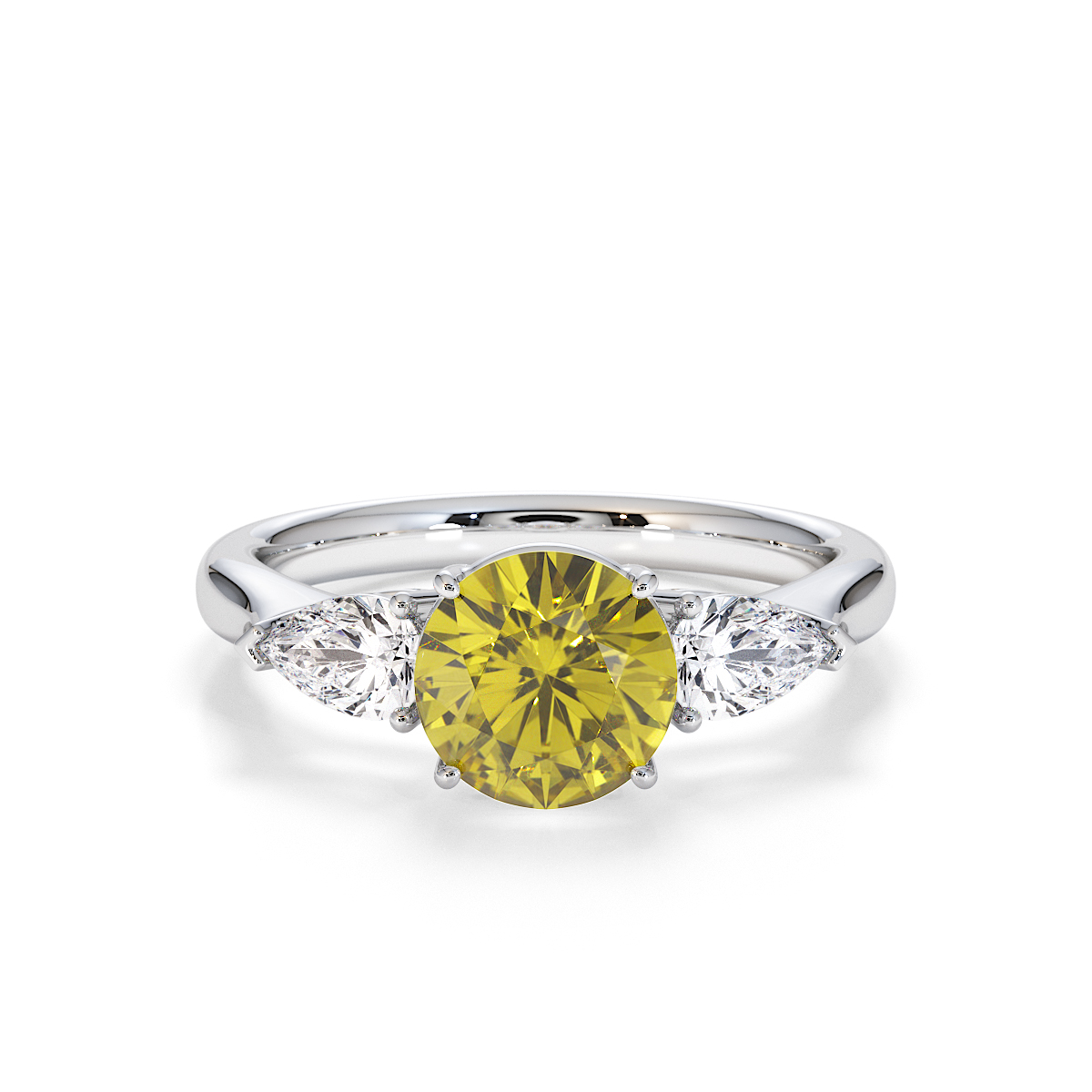 Gold / Platinum Yellow Sapphire and Diamond Engagement Ring RZ3432