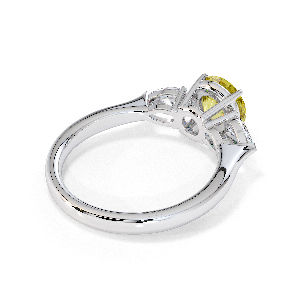 Gold / Platinum Yellow Sapphire and Diamond Engagement Ring RZ3432