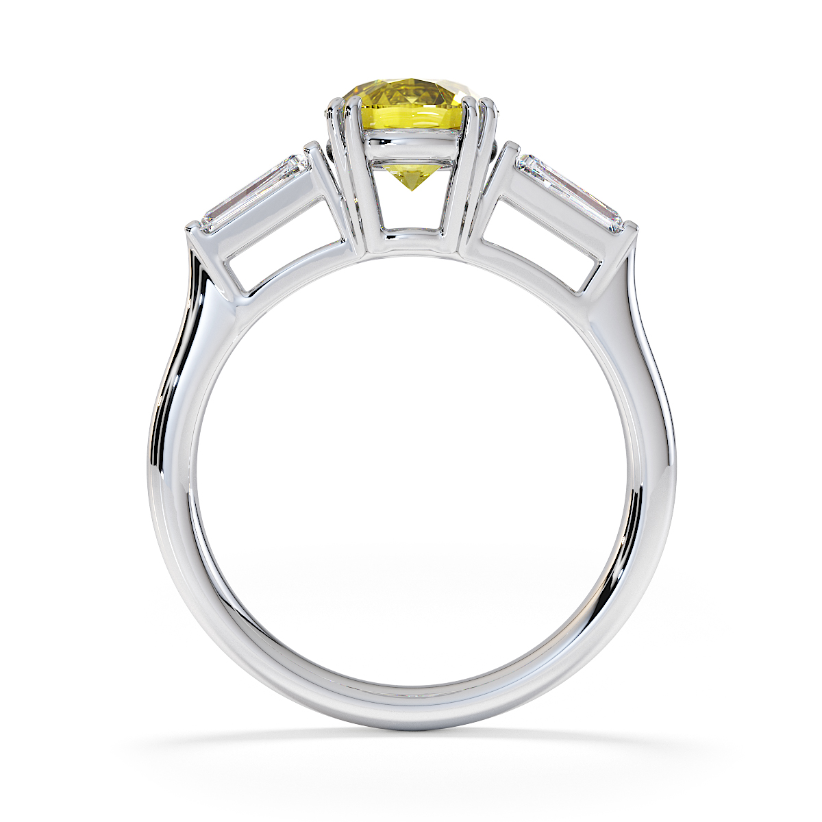 Gold / Platinum Yellow Sapphire and Diamond Engagement Ring RZ3434