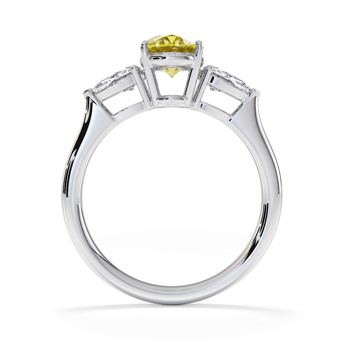 Gold / Platinum Yellow Sapphire and Diamond Engagement Ring RZ3435