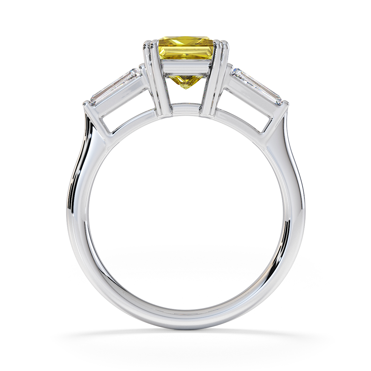 Gold / Platinum Yellow Sapphire and Diamond Engagement Ring RZ3440