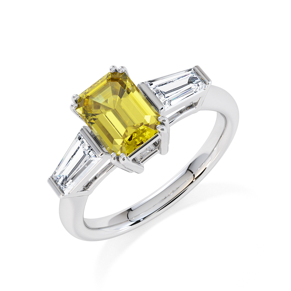 Gold / Platinum Yellow Sapphire and Diamond Engagement Ring RZ3446