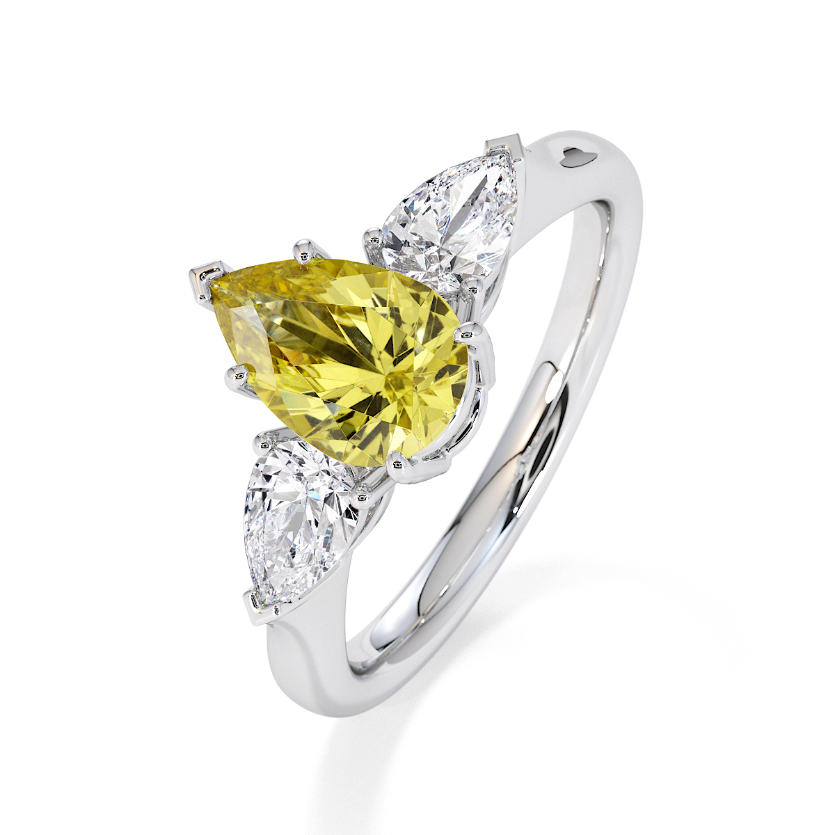 Gold / Platinum Yellow Sapphire and Diamond Engagement Ring RZ3447