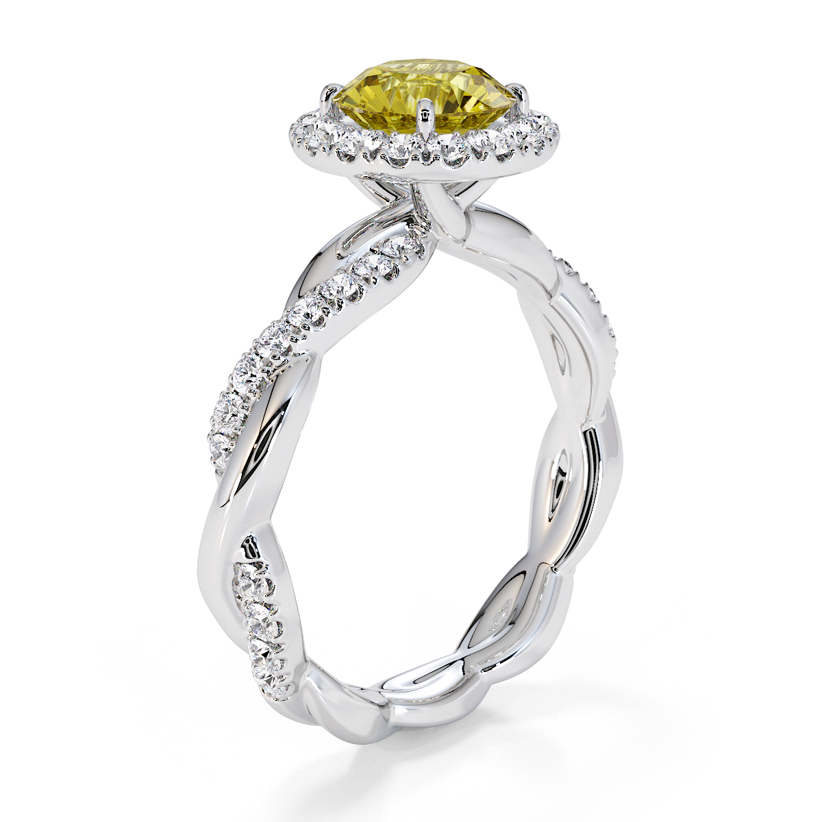Gold / Platinum Yellow Sapphire and Diamond Engagement Ring RZ3453