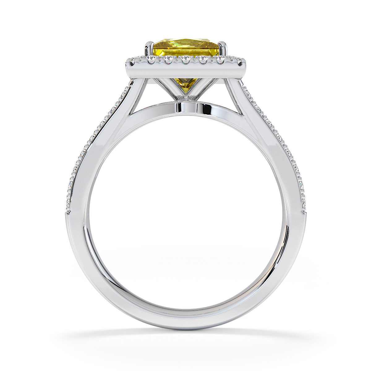 Gold / Platinum Yellow Sapphire and Diamond Engagement Ring RZ3462