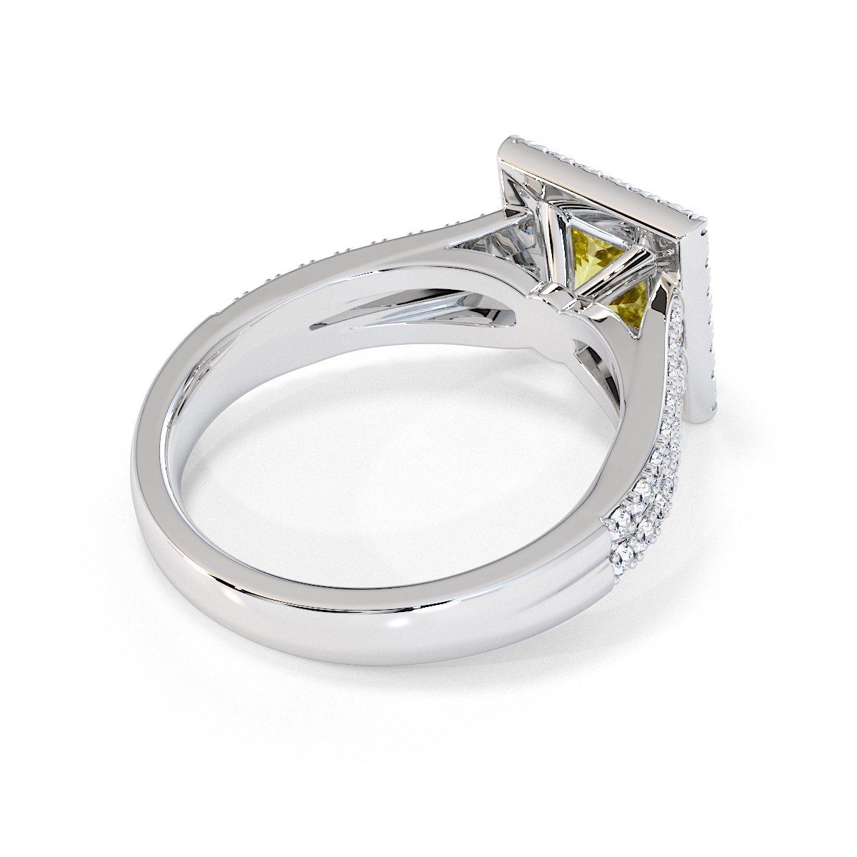 Gold / Platinum Yellow Sapphire and Diamond Engagement Ring RZ3462