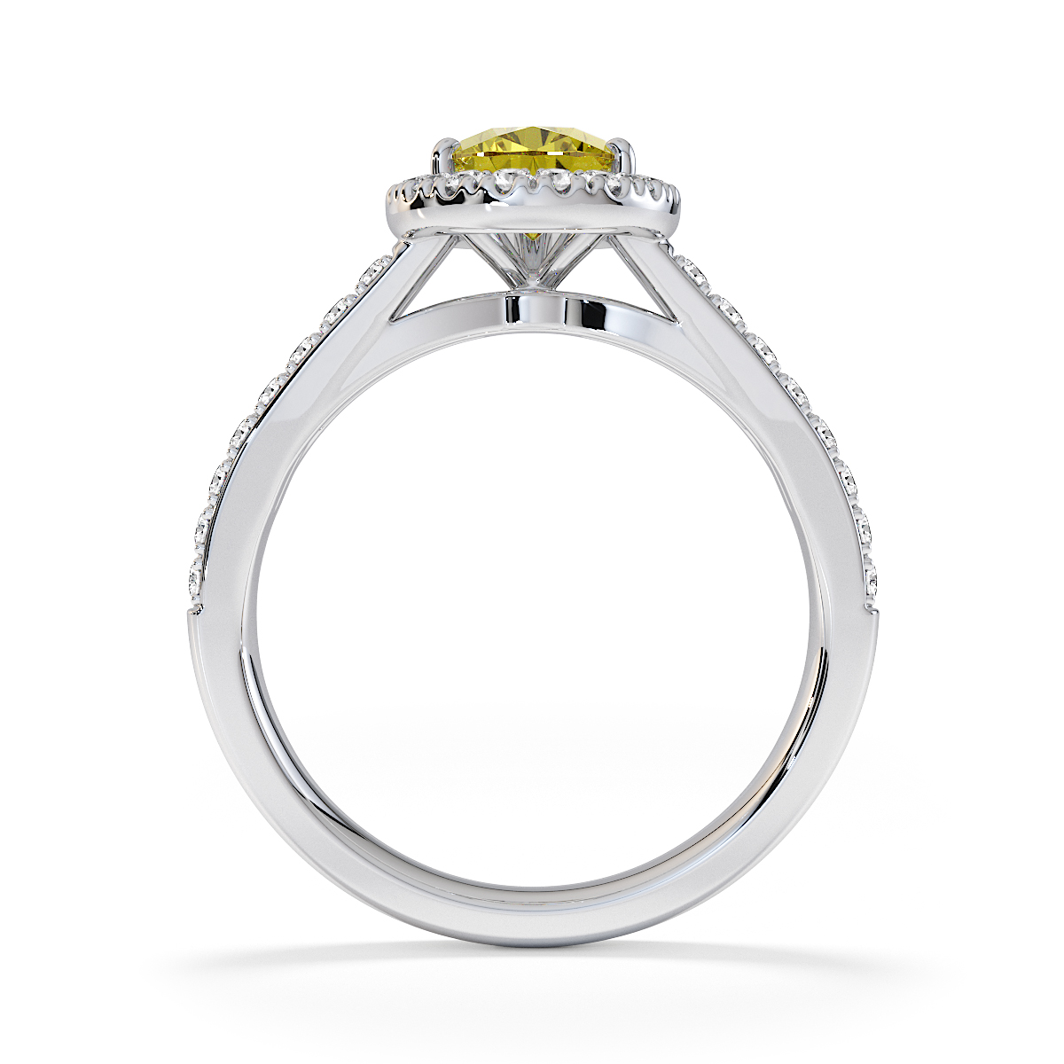 Gold / Platinum Yellow Sapphire and Diamond Engagement Ring RZ3465