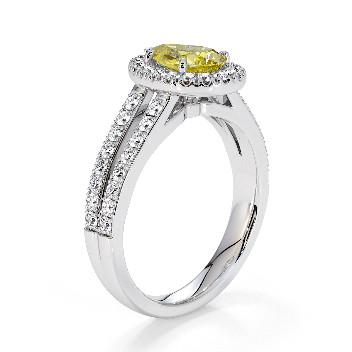 Gold / Platinum Yellow Sapphire and Diamond Engagement Ring RZ3465
