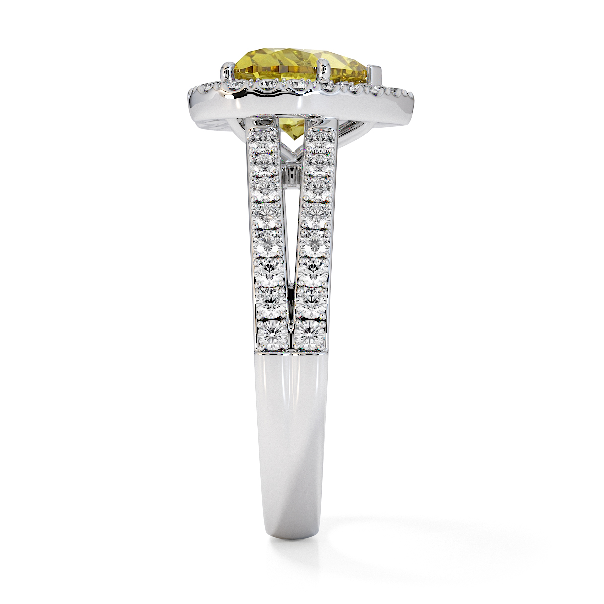 Gold / Platinum Yellow Sapphire and Diamond Engagement Ring RZ3467