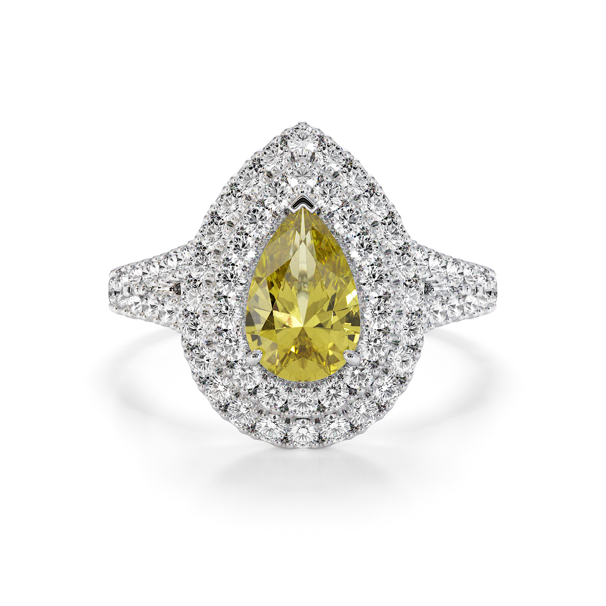 Gold / Platinum Yellow Sapphire and Diamond Engagement Ring RZ3473