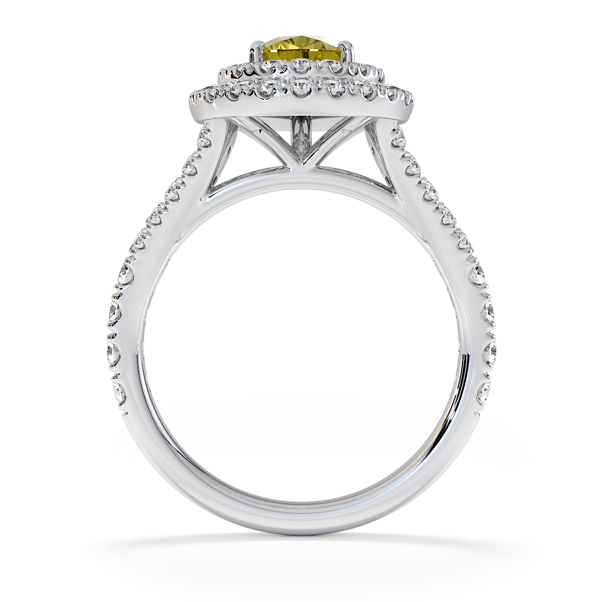 Gold / Platinum Yellow Sapphire and Diamond Engagement Ring RZ3473