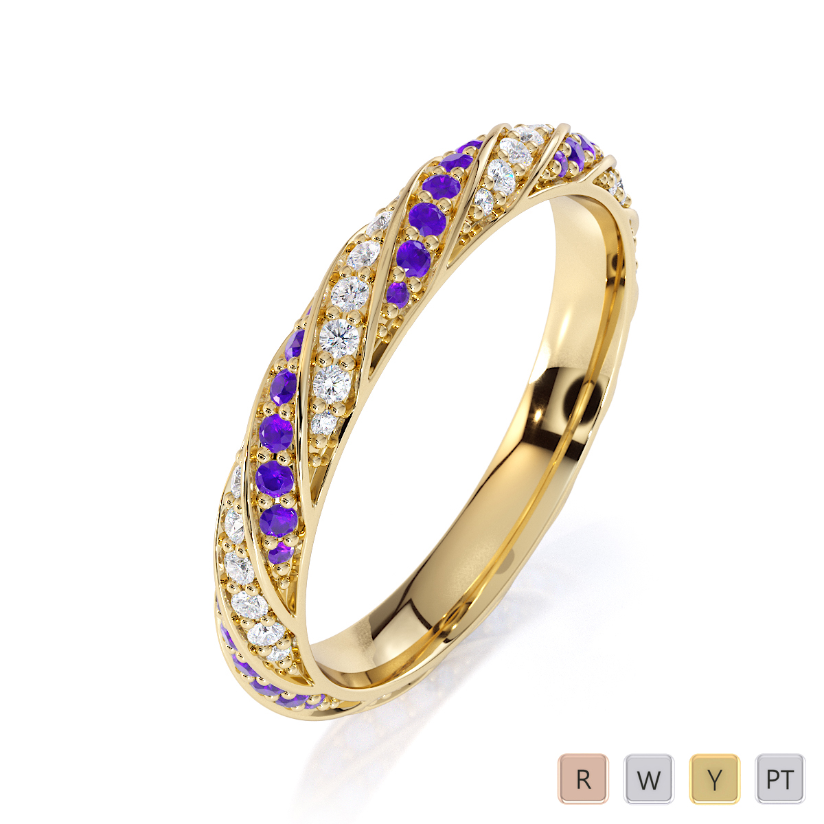 Amethyst eternity ring discount yellow gold