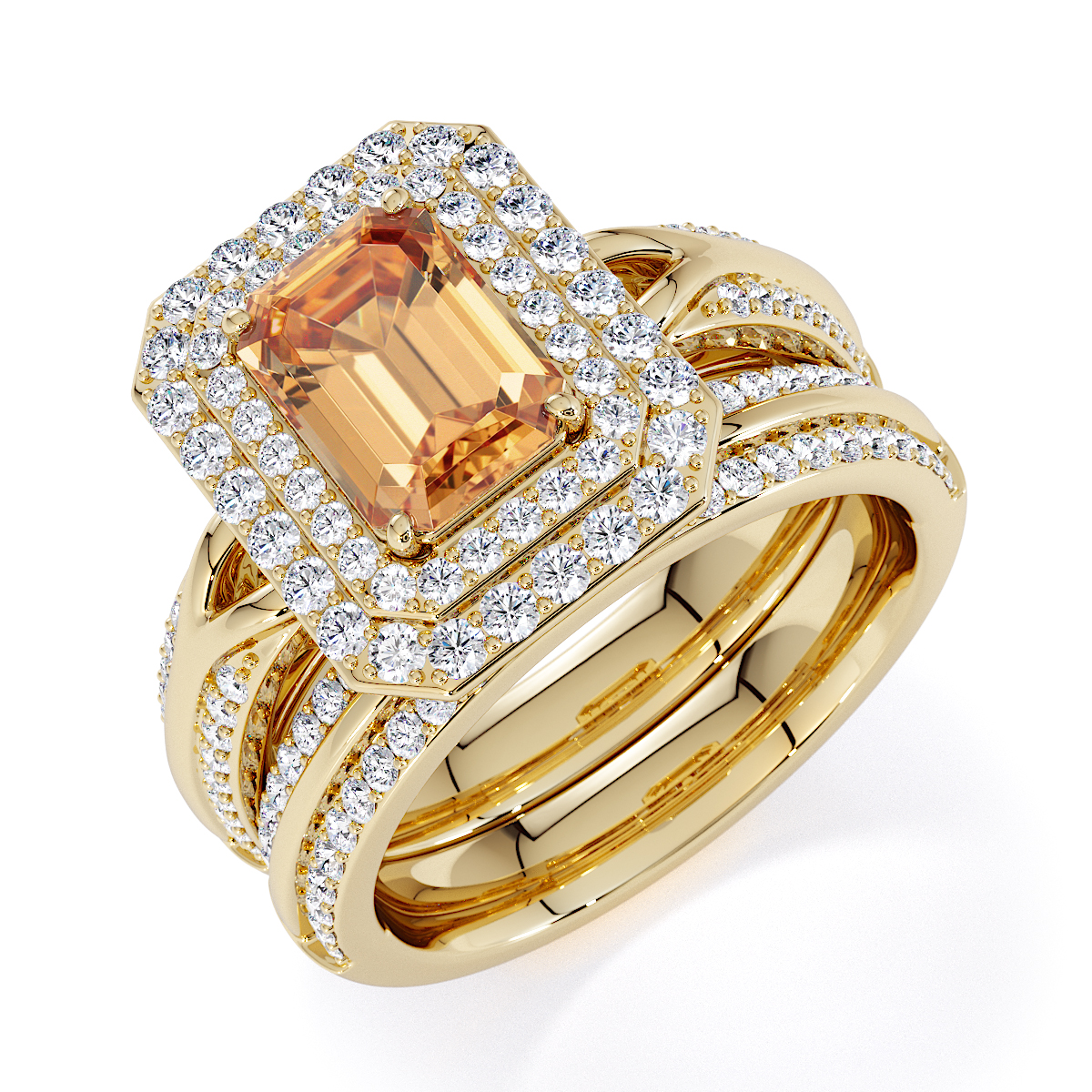 Gold / Platinum Citrine and Diamond Engagement Ring RZ3429