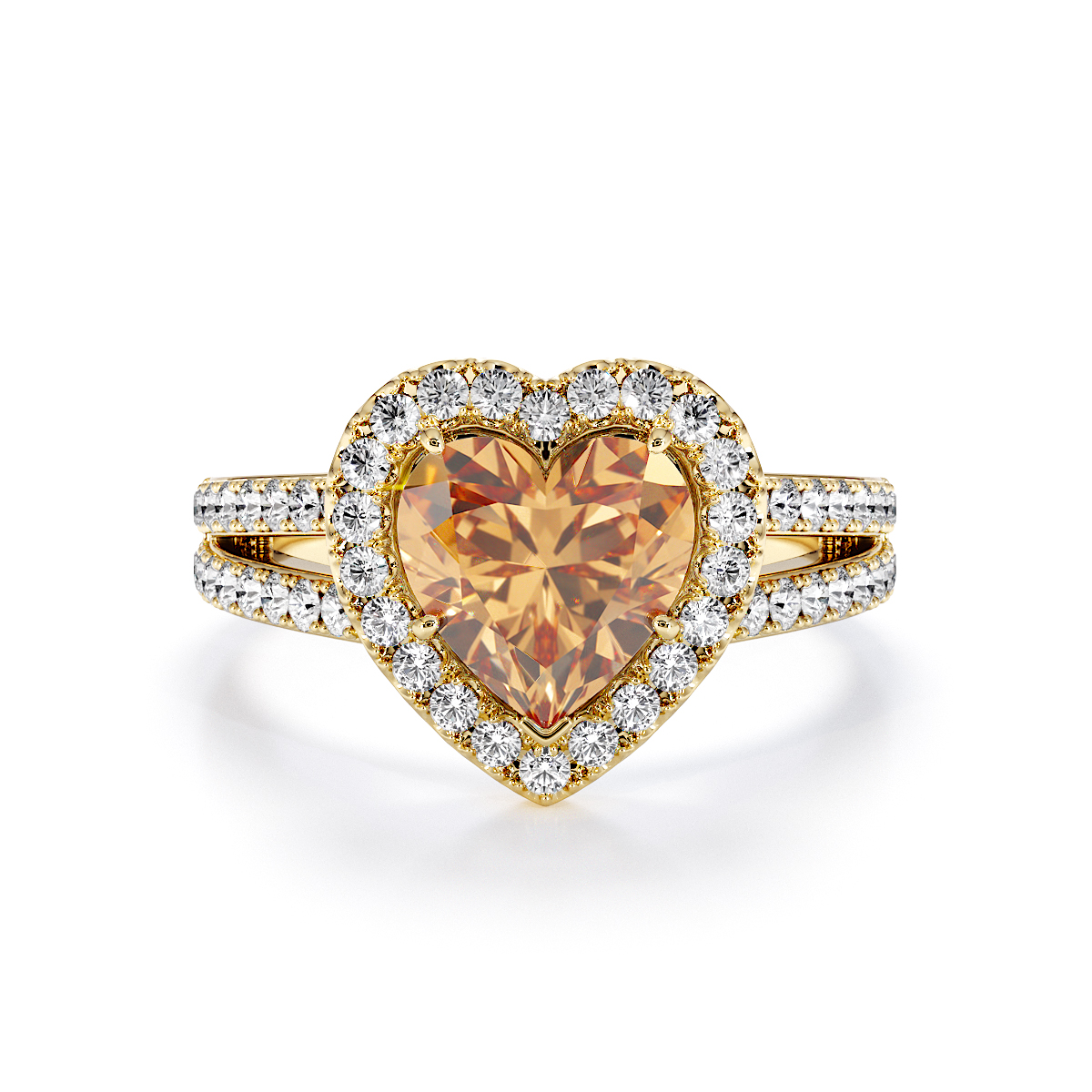 Gold / Platinum Citrine and Diamond Engagement Ring RZ3467