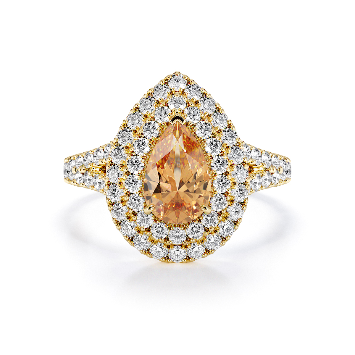 Gold / Platinum Citrine and Diamond Engagement Ring RZ3473