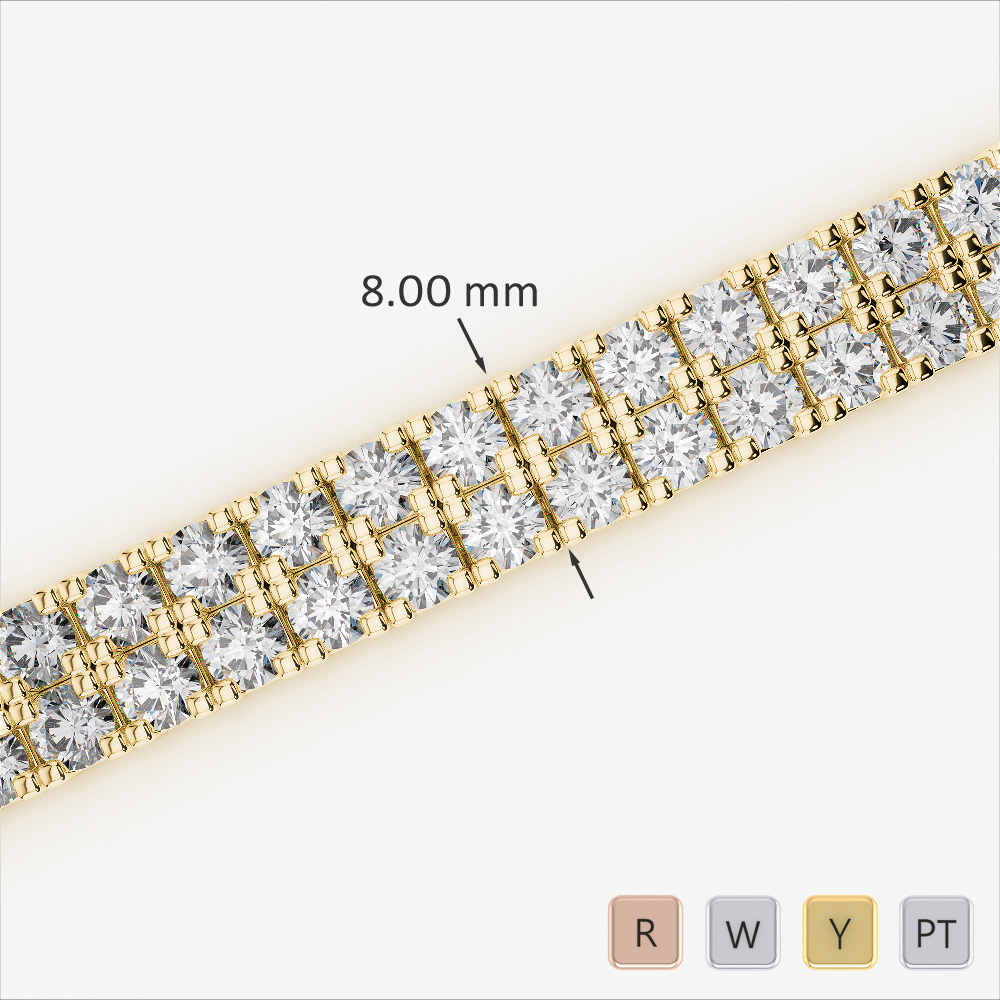 Gold / Platinum Round Cut Diamond Bracelet AGBRL-1050