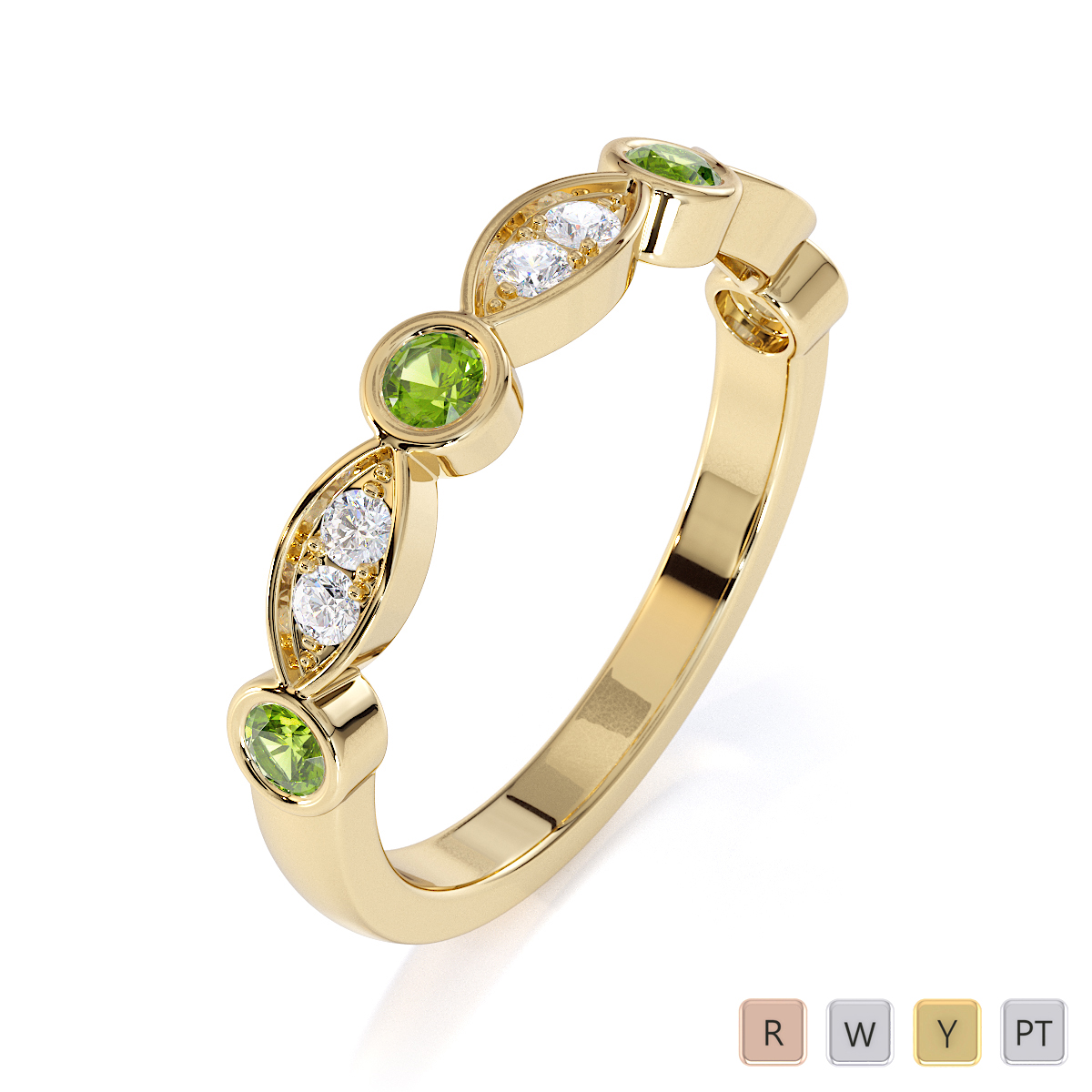 Peridot and diamond eternity sales ring