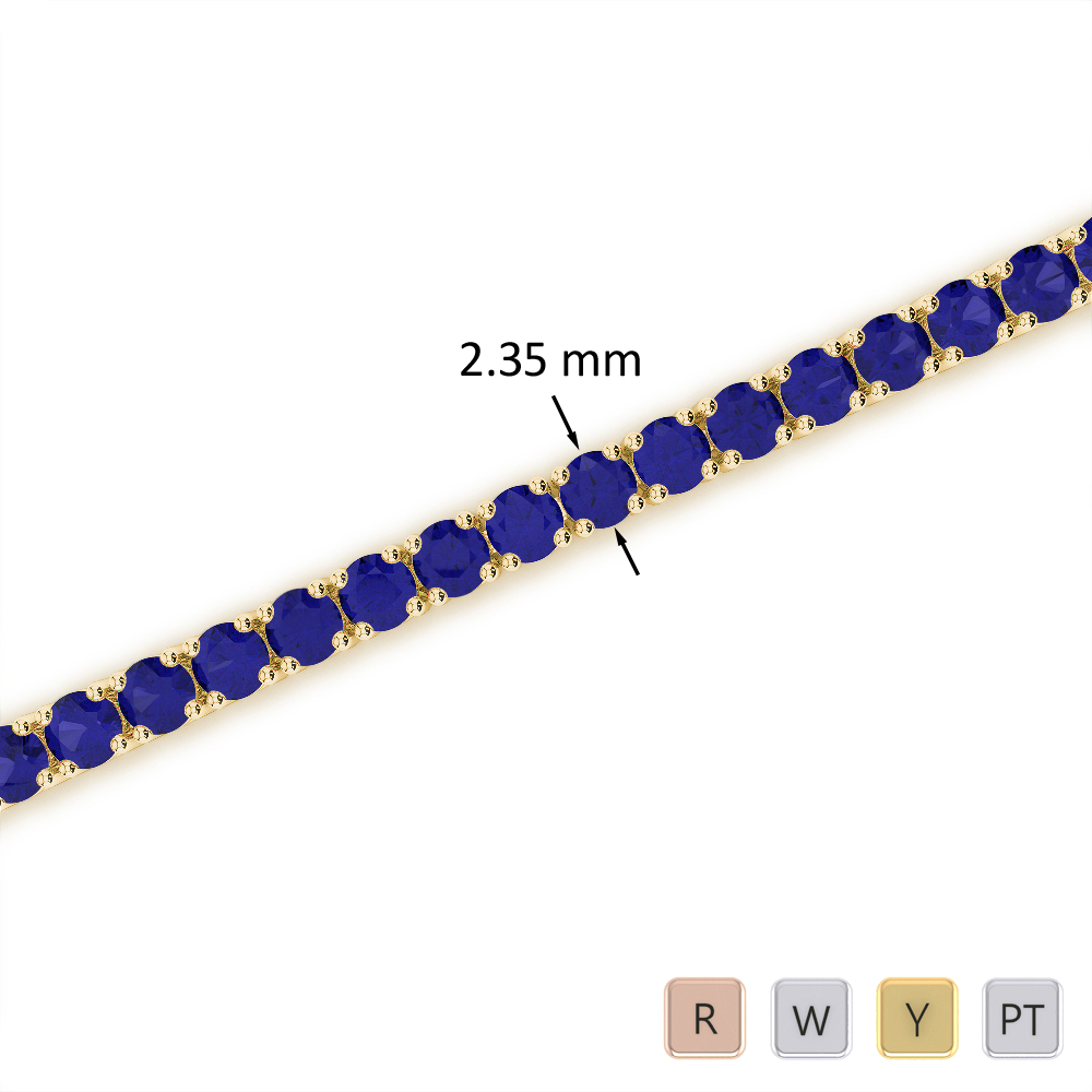 3 Ct Sapphire Bracelet in Gold/Platinum AGBRL-1005