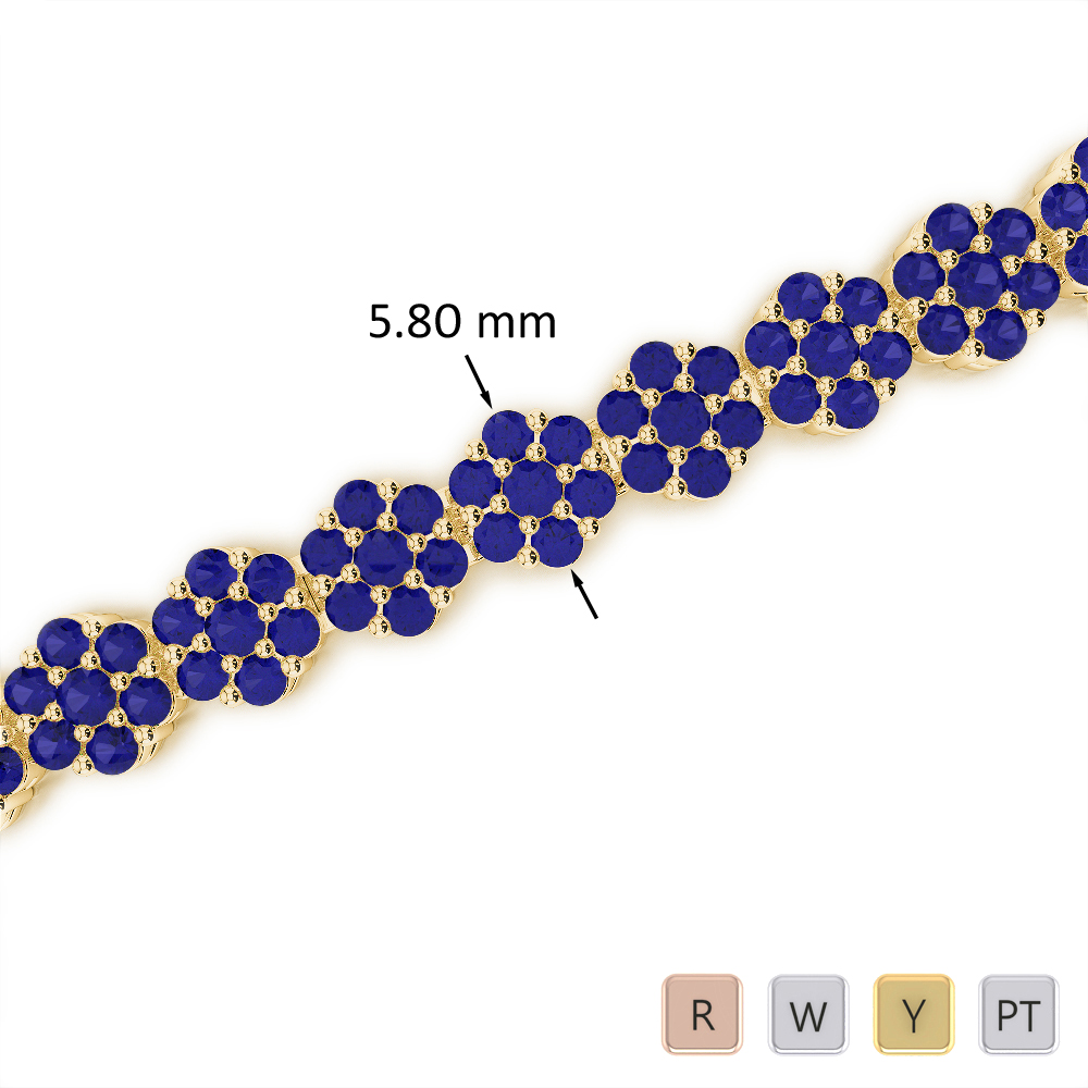 7 Ct Sapphire Bracelet in Gold/Platinum AGBRL-1028 7 Ct Sapphire Bracelet in Gold/Platinum AGBRL-1028