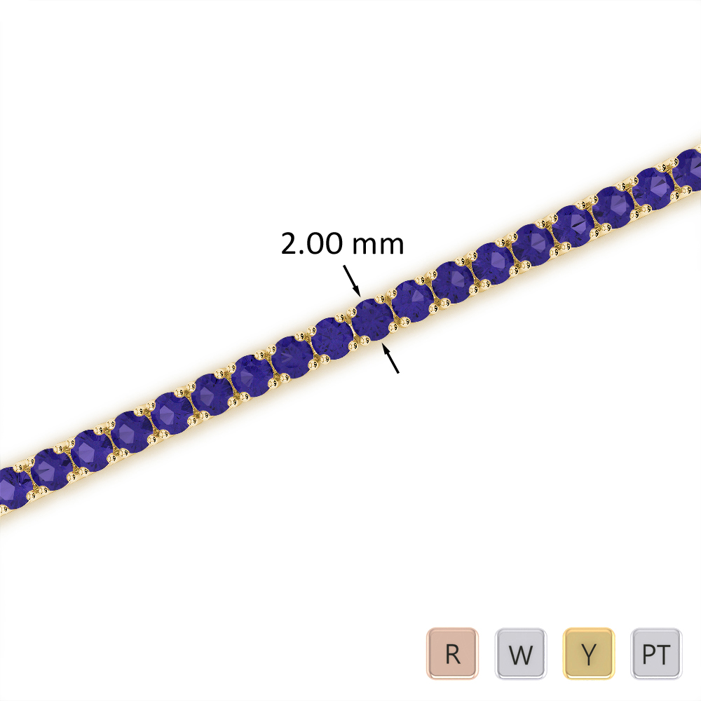 3 Ct Tanzanite Bracelet in Gold/Platinum AGBRL-1003