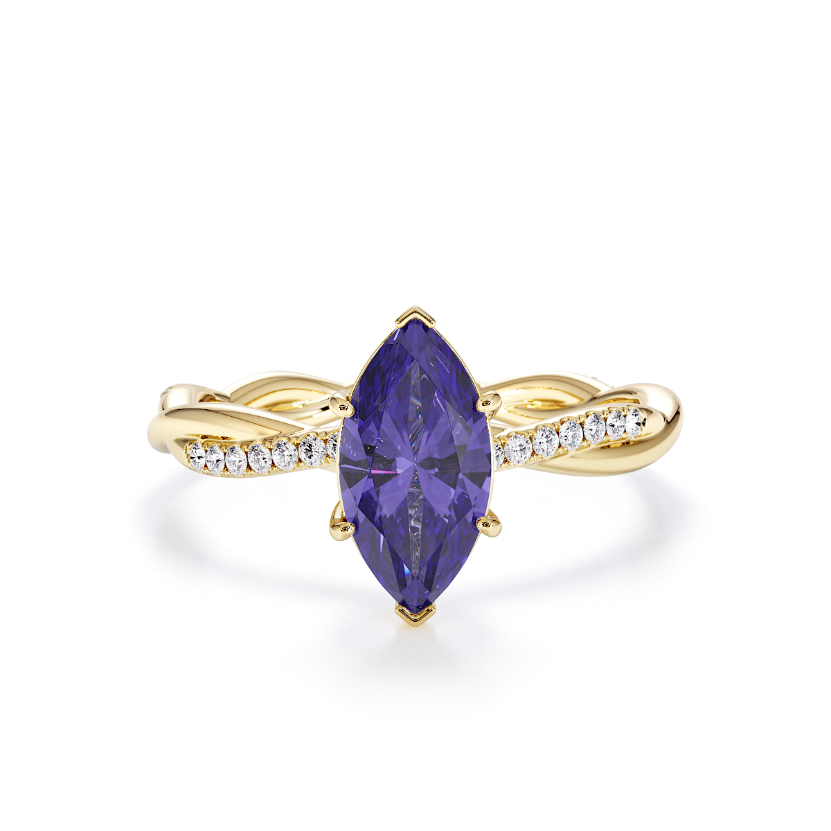 Gold / Platinum Tanzanite and Diamond Engagement Ring RZ3391